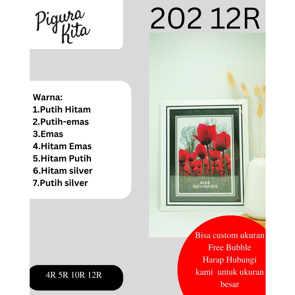 Bingkai foto 12R - Pigura 12R - Figura 12 R minimalis - Pigura Foto 12R 202