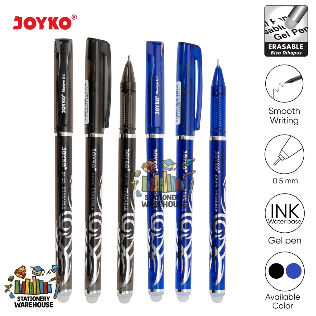 

Erasable Gel Pen Pulpen Pena Bisa Dihapus Joyko GP-279 Shokyo 0.5 mm