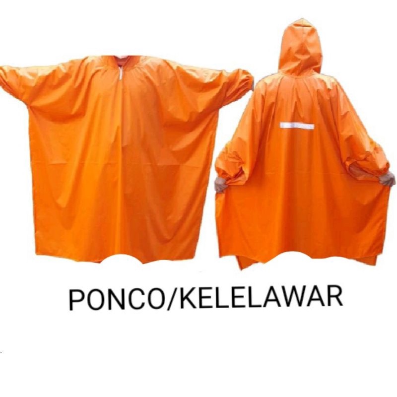 Jas Hujan PONCO Lengan Karet Parasut Tebal Tanpa Celana8