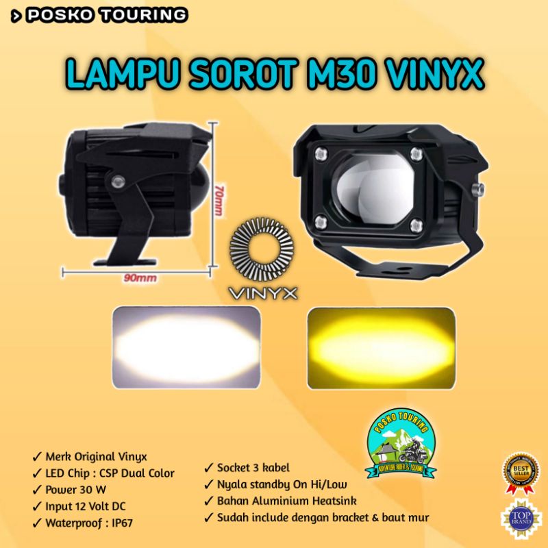 Lampu Tembak Sorot LED VINYX M30 Motor Mobil 30watt