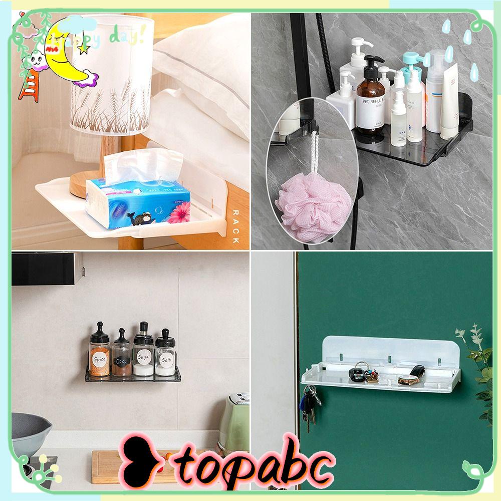 Rak Samping Tempat Tidur Atas Dapat Disesuaikan Untuk Dapur Kamar Mandi Rak Lipat Bebas Paku Expandable