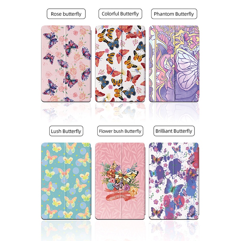 Untuk Huawei MatePad 10.4 SE (2022) AGS5-L09 AGS5-W09 Mate Pad SE Casing 10.4-inci Fashion Fancy Color Butterfly Tablet Protection Case Flip Book Stand PU Leather Cover