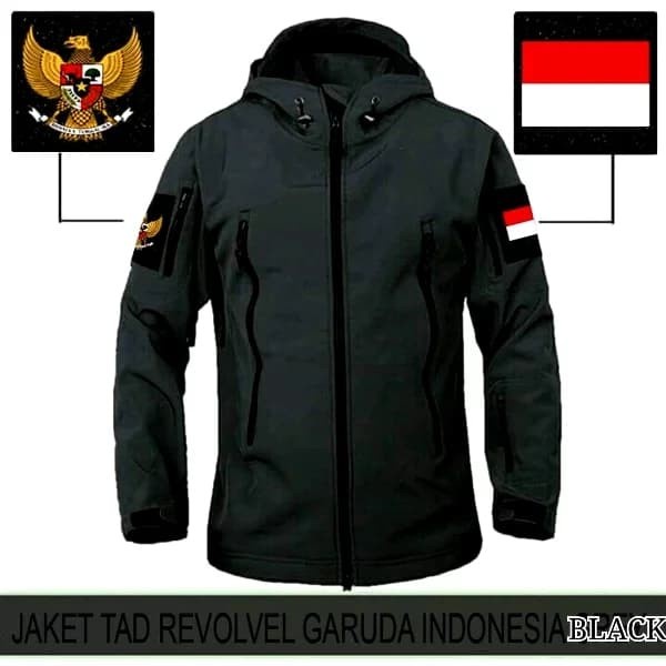 ⭐BISA COD⭐ JAKET TACTICAL TAD BLACK GARUDA INDONESIA