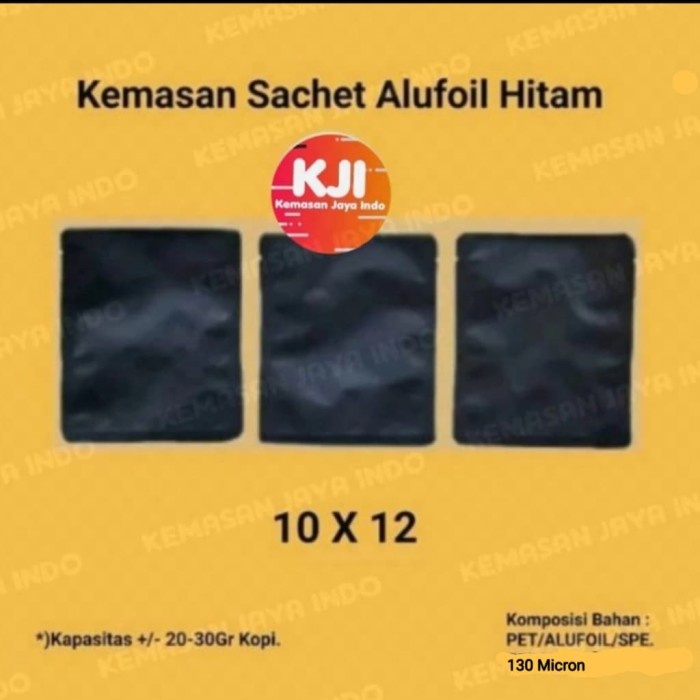 

[TERJANGKAU] Kemasan Sachet Hitam Alufoil 10x12. kemasan kopi. kemasan sachet drip