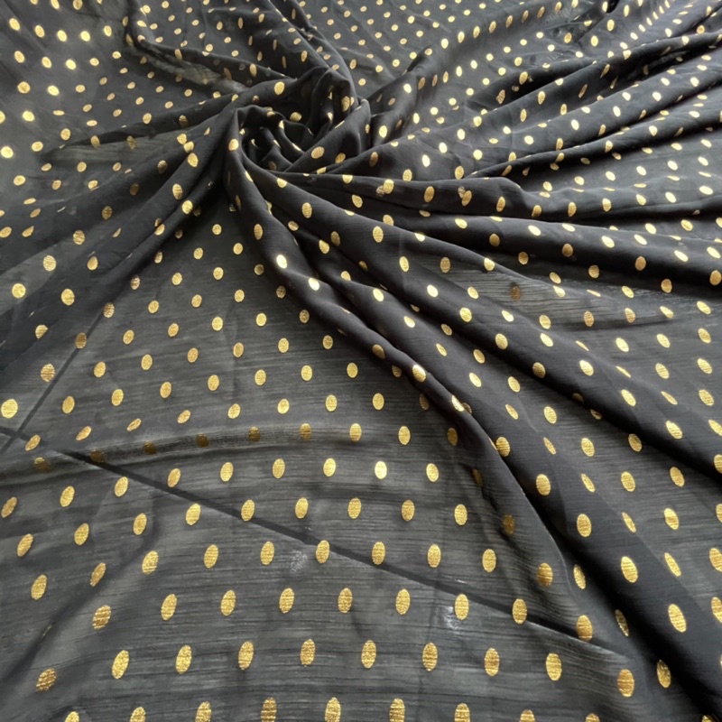 Kain emas / Sifon polka emas / kain ceruty emas / kain gliter