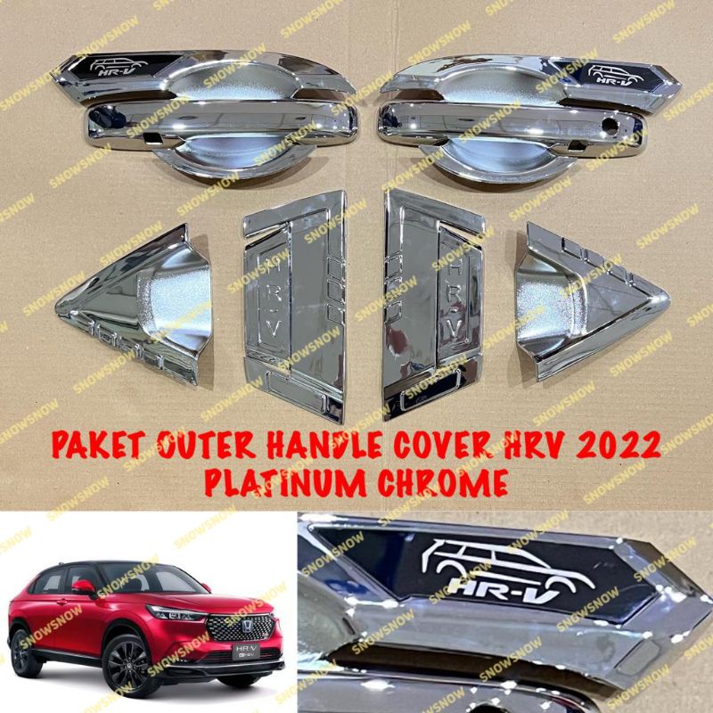 Paket Outer Handle Depan Belakang Honda Hrv 2022 2023 Platinum Chrome Hitam Carbon