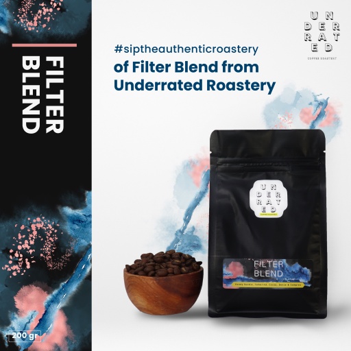 

Biji Kopi Filter Blend Coffee Beans 200gr by Underrated Coffee Roastery