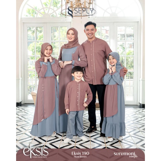 Seply Eksis 190 Rose Brown Meyra 125 Kaseo 158 Selia 113 Kliko 113 Baju Muslim Gamis Sarimbit Keluarga Family Series Terbaru Ori Lebaran 2023