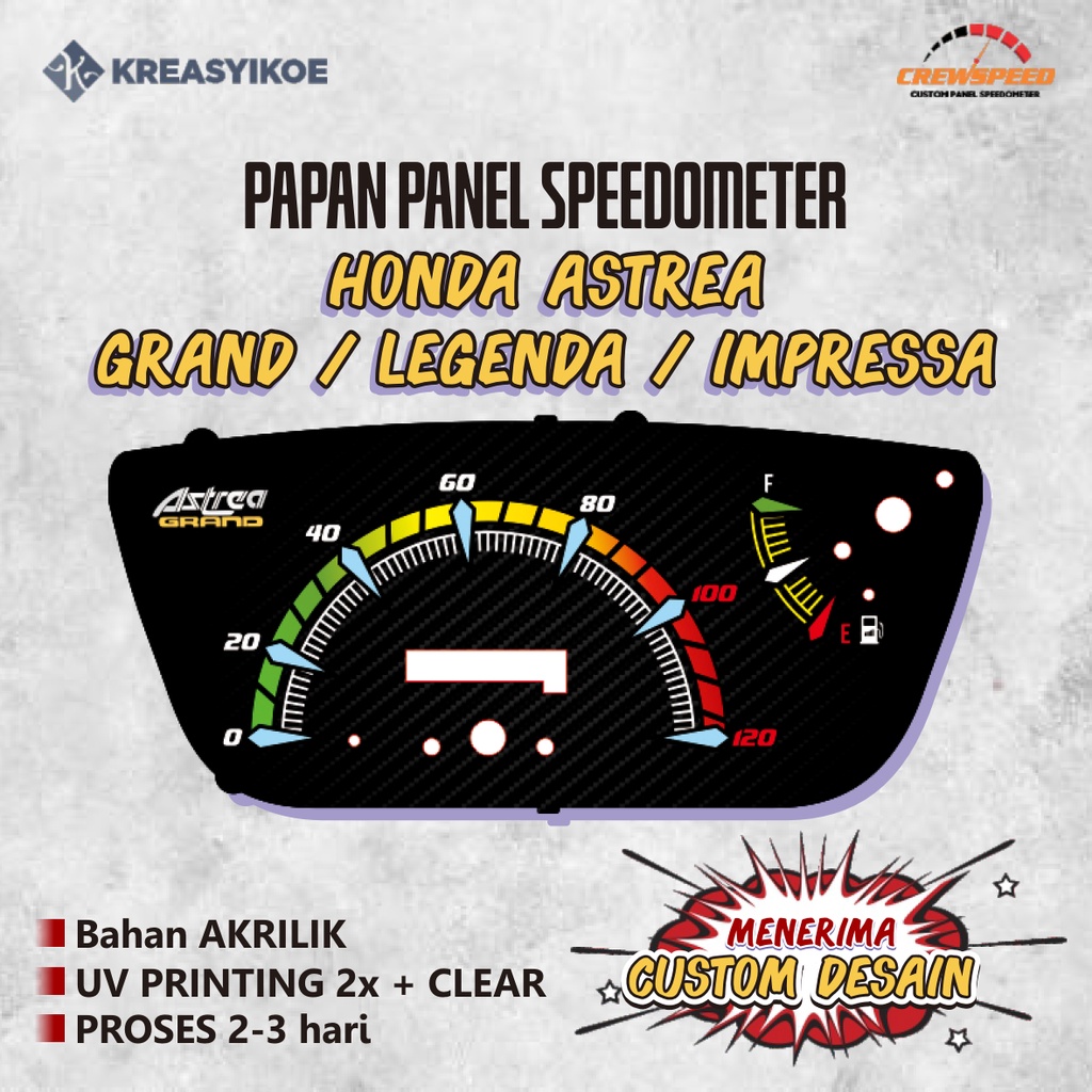 Jual Papan Panel Speedometer Honda Astrea Grand Legenda Impressa Custom Desain Shopee Indonesia