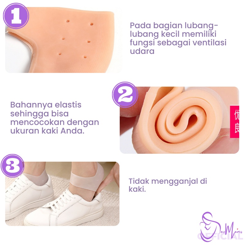 Silikon Pelindung Tumit Wanita Penghalus Tumit Telapak Kaki Anti Lecet Bantalan Silikon Anti Nyeri Pegal Silicone Heels Pad Protector Wanita Silicone Heels Protector Guard Support Penghalus Kaki Kasar Pecah Anti Lecet Premium Alas Tumit High Heels Sepatu