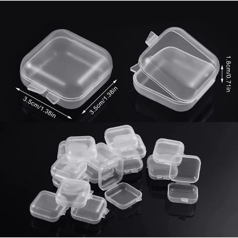Ms88 KOTAK MINI KECIL TEMPAT PERHIASAN ANTING MEMORY CARD EARPLUG KOTAK PLASTIK SERBAGUNA MINI BOX