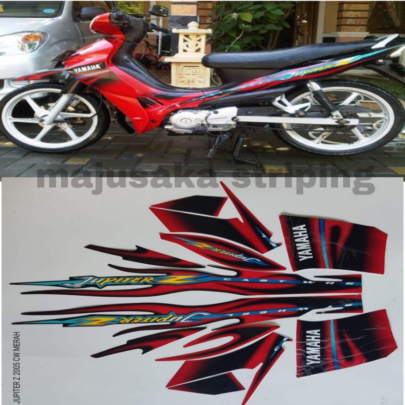 striping / stiker jupiter z 2005 merah hitam / sticker Jupiter 2005 castwil hitam merah