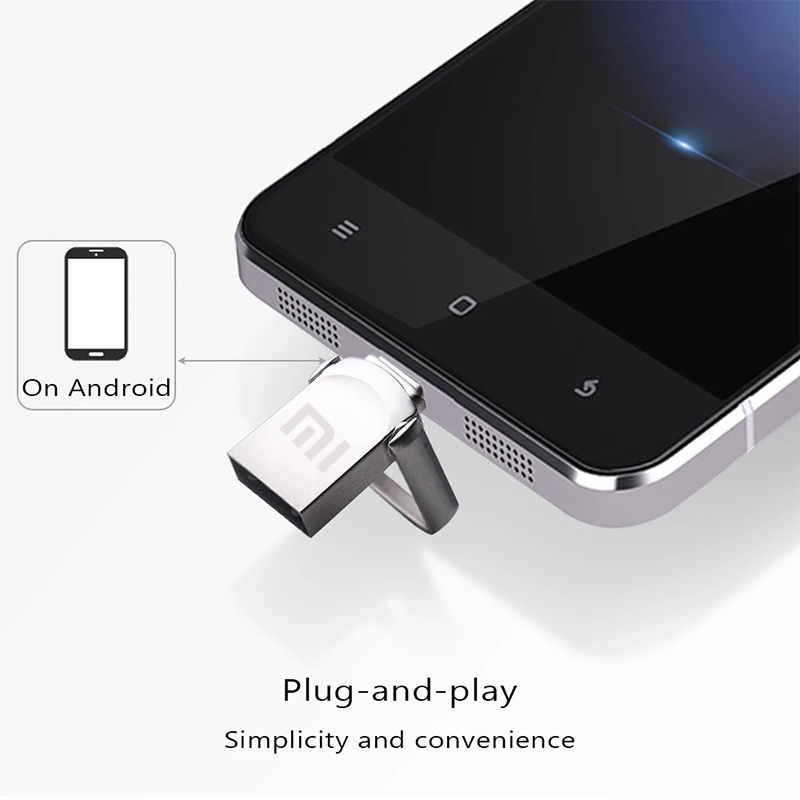 Xiaomi TYPE-C/USB Two-In-One Pen Driver 8GB 16GB 32GB 64GB 128GB USB Memory Stick 256GB 512GB 1TB 2TB Portable USB Flash Driver Silver Metal Tahan Air Tahan Lama