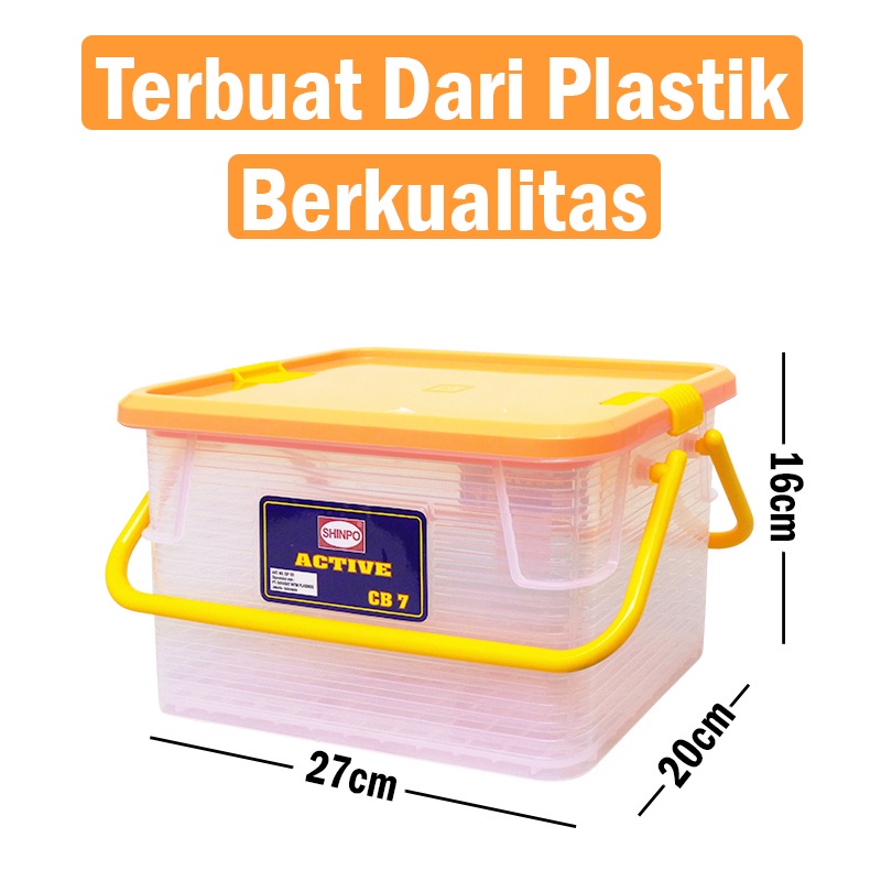 SHINPO CB 7 - Kotak Penyimpanan Kontainer Plastik 7 L Active Container Box Lock Pengunci Seal n Vacuum Vakum SPO-SIP-131-CB7- Kotak makan / Toples  / Box Makanan