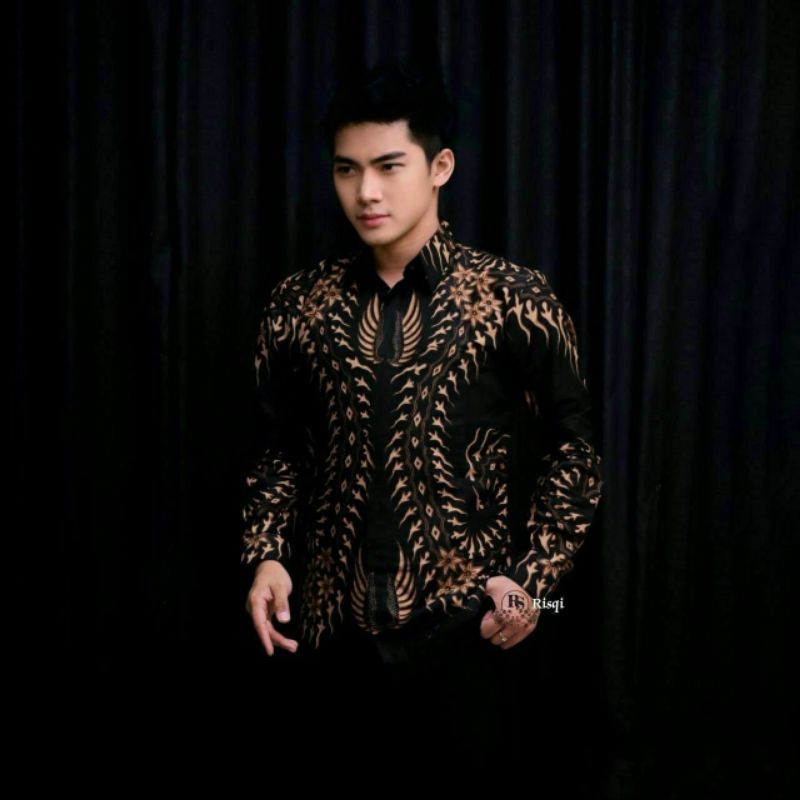 Batik Pria Lengan Panjang HRB026 motif KERATONAN  Reguler M L XL XXL