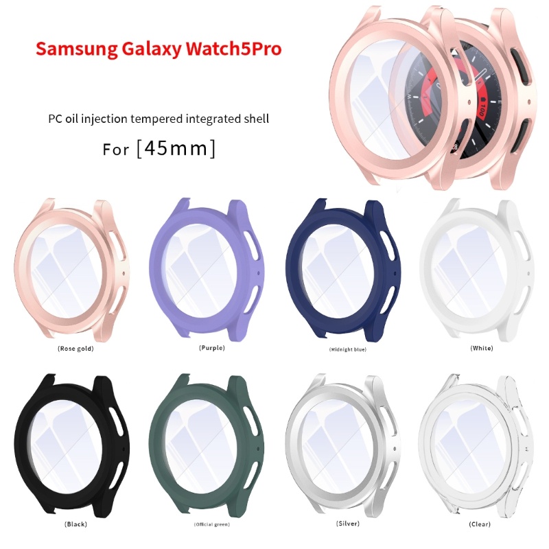 Zzz Pelindung Layar PC Cover Untuk Watch 5pro 45mm Smartwatch Cover Case Bumper Tempered Glass Film Hard Shells Protecto