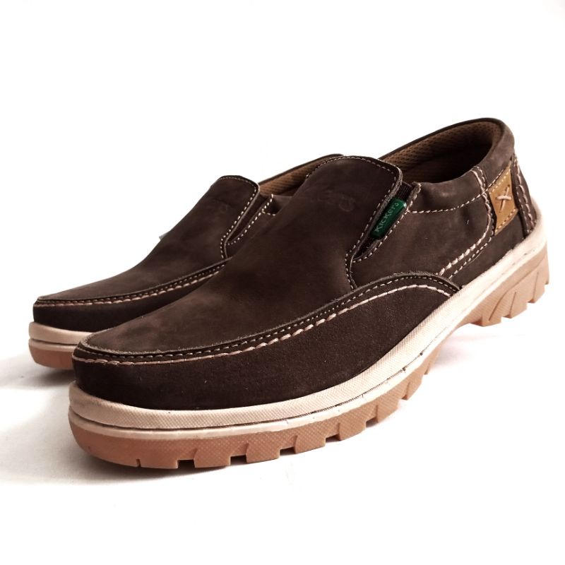 Kickers Sepatu Casual Kasual Pria Slip On Bahan Kulit Asli Jenis Nubuck (kulit balik) F54