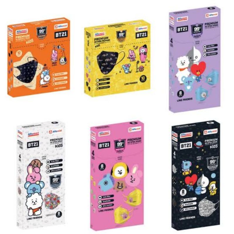SHARING BT21 Masker anak & dewasa | kids & adult mask KF94 KN95 Duckbill 3D Aromatherapy patch Tiny 