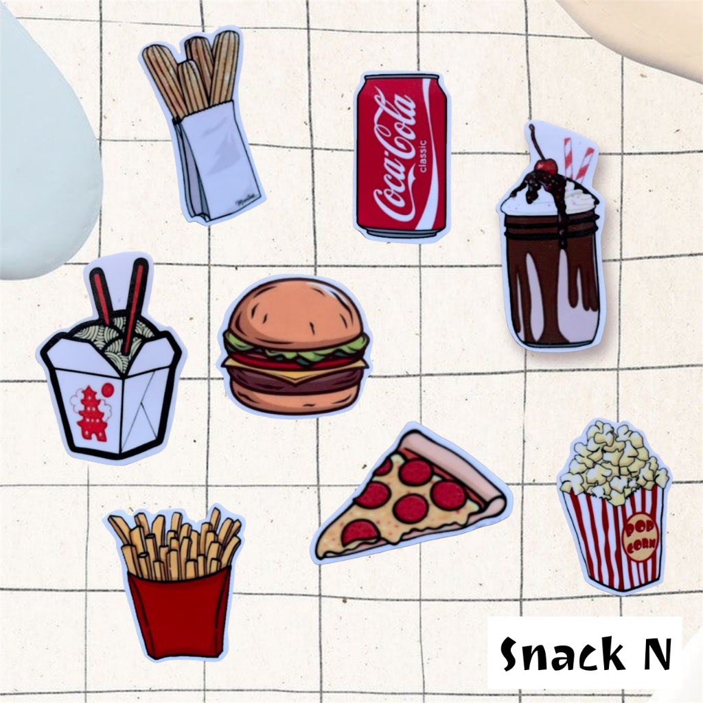 Sticker Pack Tumblr Aesthetic  Snack Waterproof Hiasan Stiker Laptop Notebook Botol Tumbler Case Hp DIY Stiker Lucu