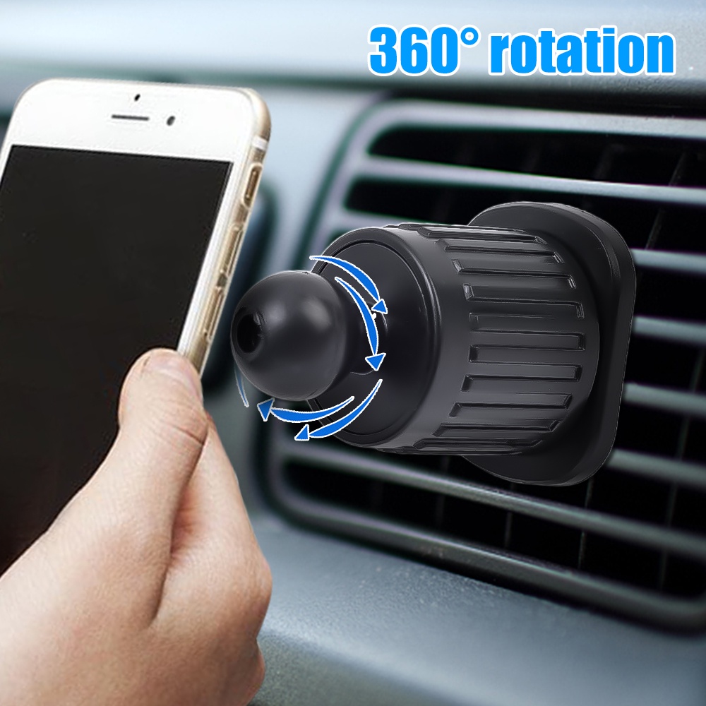 Universal Car Air Vent Clip Mount 17mm Ball Head Base Car Mobile Phone Holder Adjusting Head Car Air Outlet Hook Car Air Outlet Bracket Aksesoris