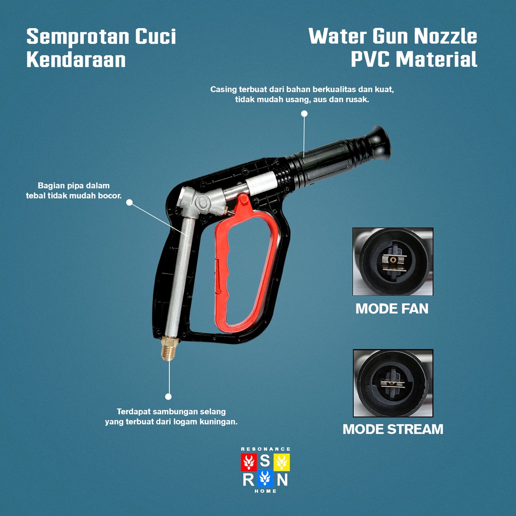 Semprotan Air Water Gun / Semprotan Cuci Motor Mobil / Resonance Home