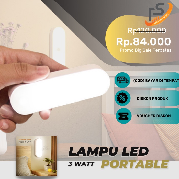 Lampu Smart LED Lampu Tempel Dinding Lemari LED