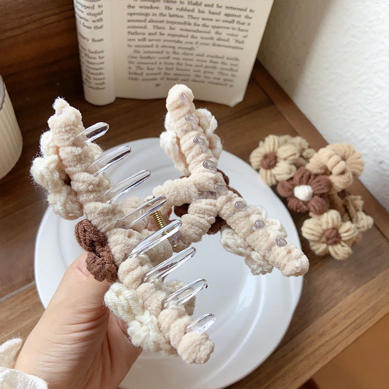 NEW Jepit dan bando dewasa motif bunga rajut premium