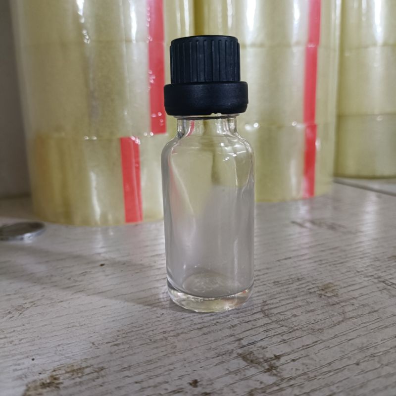 Botol kaca 20ml tutup filler tetes segel / essential oil / droper sealed -20ml BENING