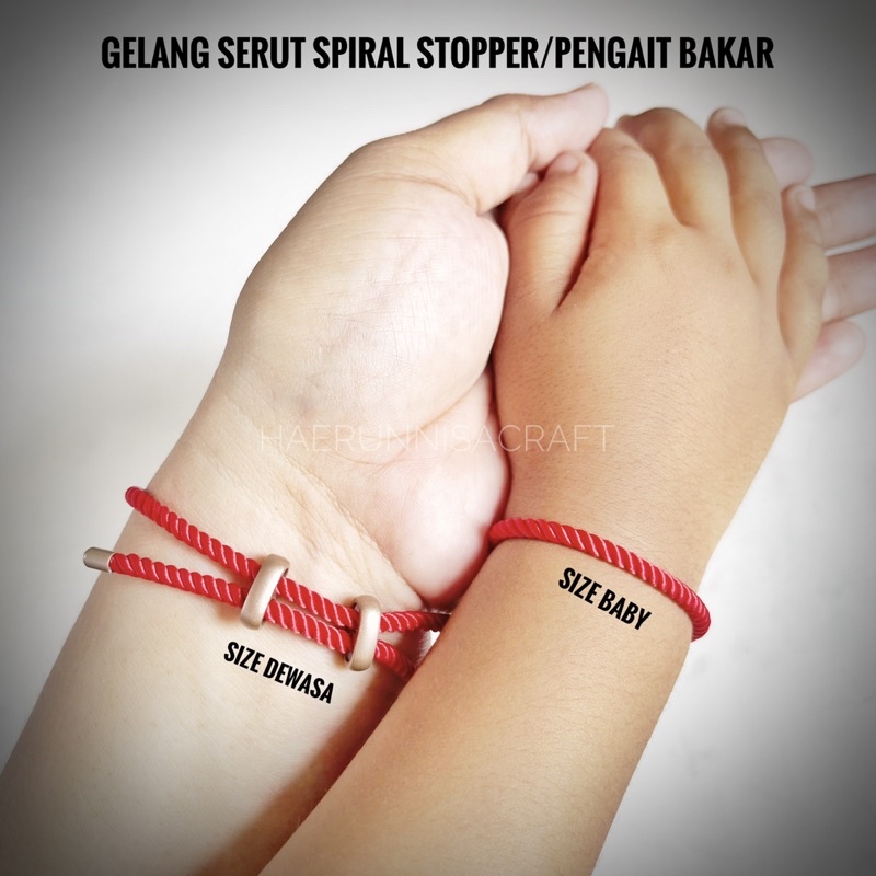 Gelang Serut Spiral Stopper/Pengait Bakar Bayi, Anak &amp; Dewasa