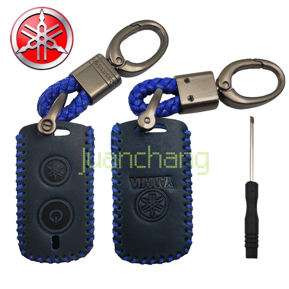 Leather Key Cover Untuk YAMAHA Nmax AEROX V2 2020/AEROX S/Xmax NVX155 QBIX AEROX JAUNS XMAX300 Sarung Kunci Kulit Motor case remote Holder keychain