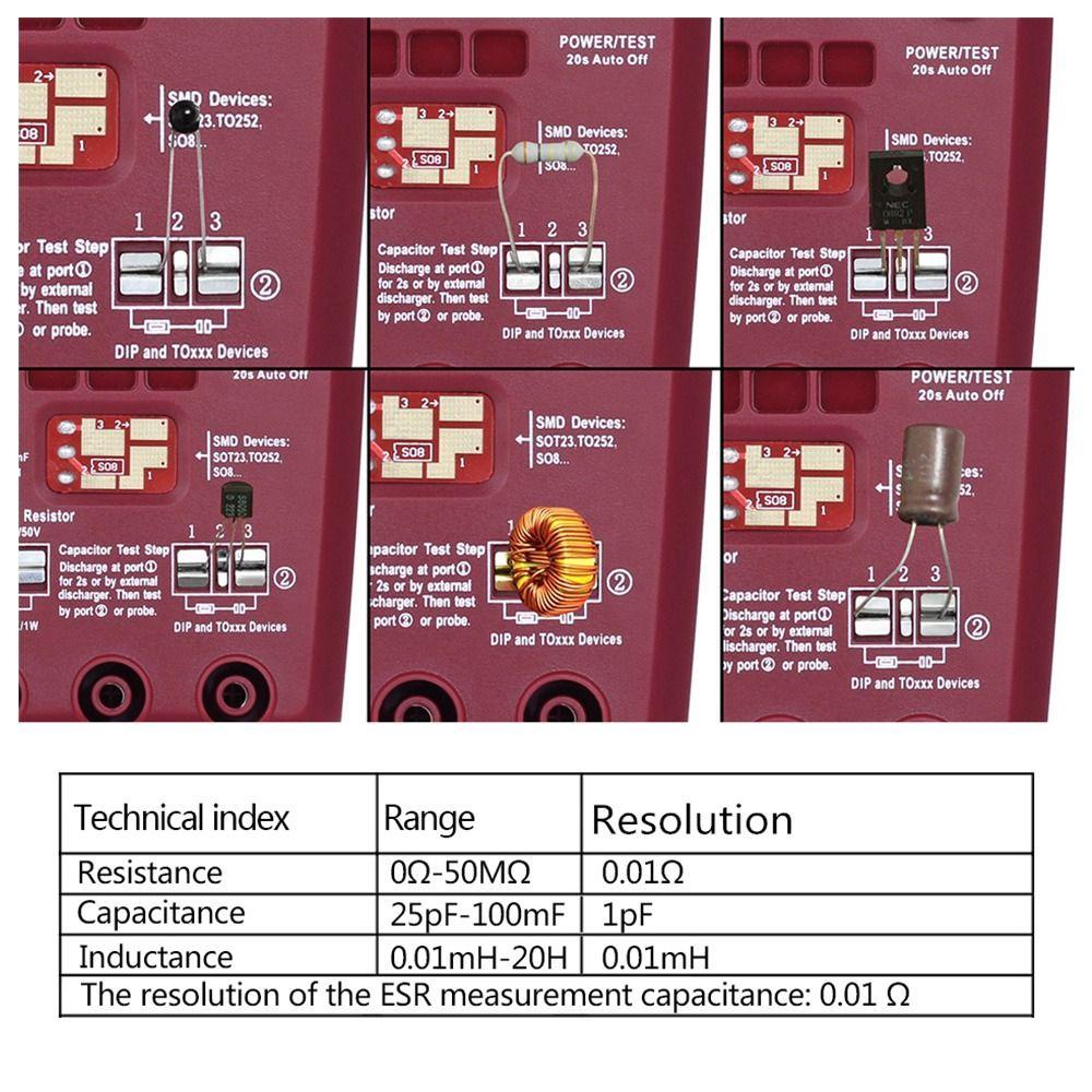 POPULAR Populer Digital Transistor Tester True RMS Presisi Tinggi Dengan Pinset Komponen SMD