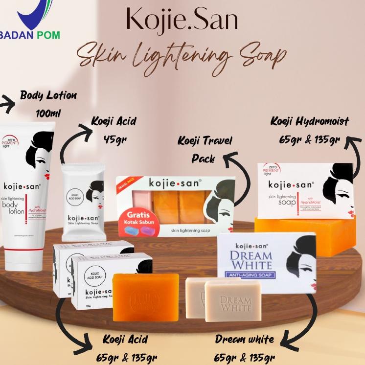 PALING AMPUH✌️>>> Kojie San Skin Lightening Soap Kojic Acid, Dream White hydra moist body lotion 45g