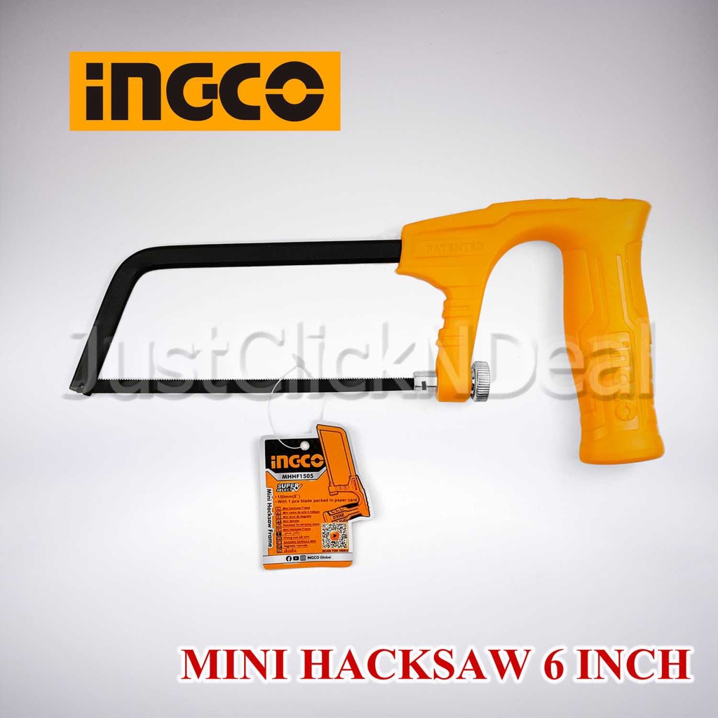 Ingco Mini Hacksaw Frame 6 Inch Gagang Gergaji Besi Kecil