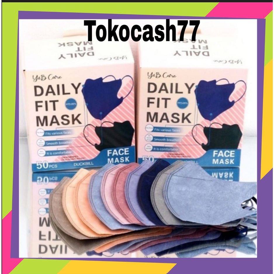 Jual MASKER DUCKBILL FACEMASK Y&B MIX WARNA 3 PLY ISI 50 PCS | Shopee ...