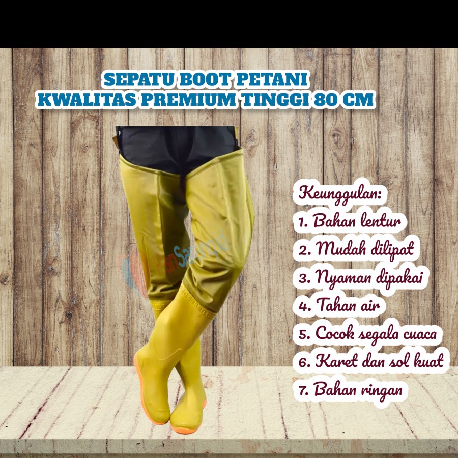 Sepatu boots boot bud bot Korea lumpur sawah Matun Sepatu anti keong 80 CM