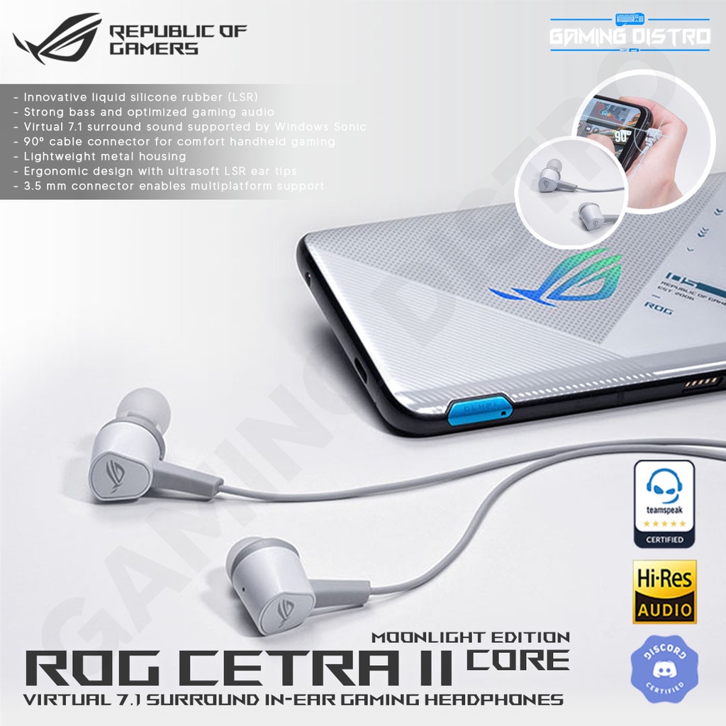 Headset Gaming ROG Cetra II Core Moonlight / ROG Cetra 2 Core White