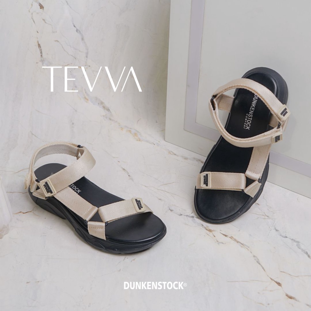 Dunkenstock TEVVA Sandal Gunung Wanita sandal flat tali sepatu sandal wanita terbaru