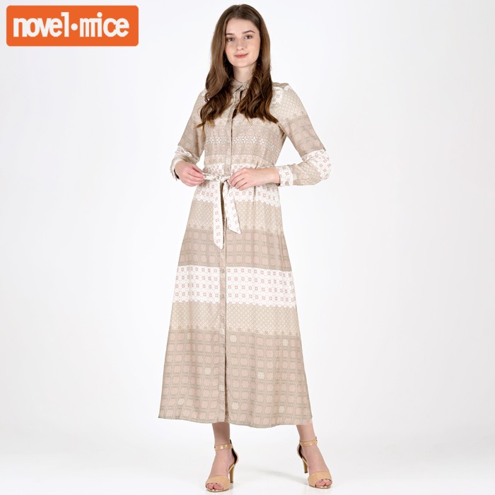 NOVEL MICE - DRESS WANITA GAMIS GENISHA MOCCA