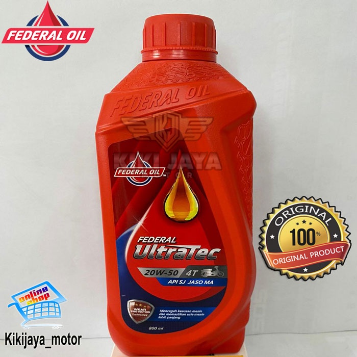 OLI MOTOR BEBEK FEDERAL ULTRATEC 20W-50 4T 800ML JAMINAN ORI 100%