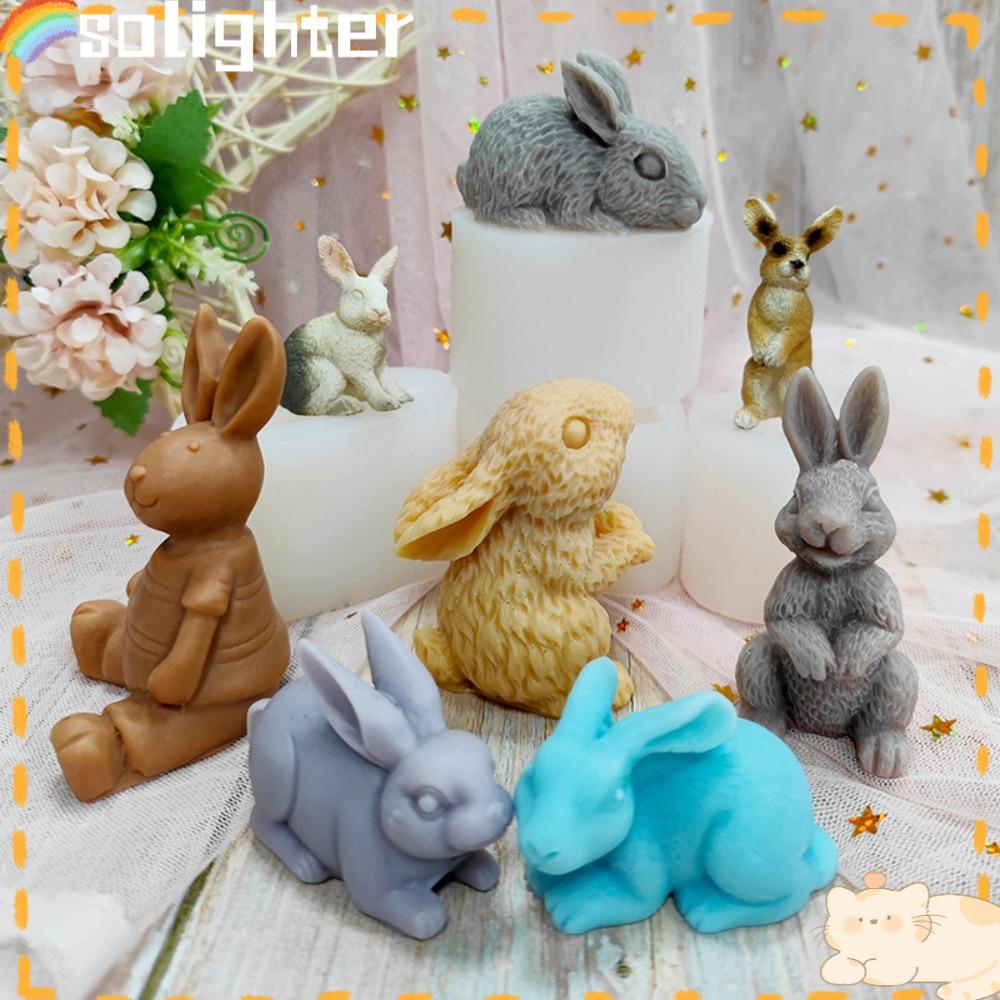 Solighter Easter Mold Craft DIY Animal Gypsum Kelinci Cetakan Silikon