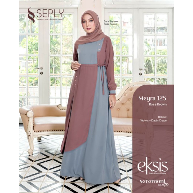 Seply Eksis 190 Rose Brown Meyra 125 Kaseo 158 Selia 113 Kliko 113 Baju Muslim Gamis Sarimbit Keluarga Family Series Terbaru Ori Lebaran 2023