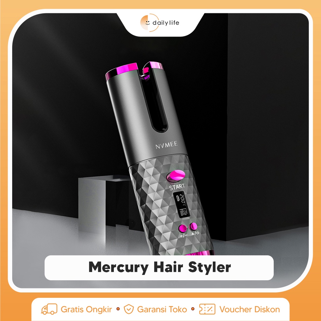 Catokan Rambut Portable Mercury Hair Styler Rechargeable Original NVMEE -HR-TUBE- Dailylife.id
