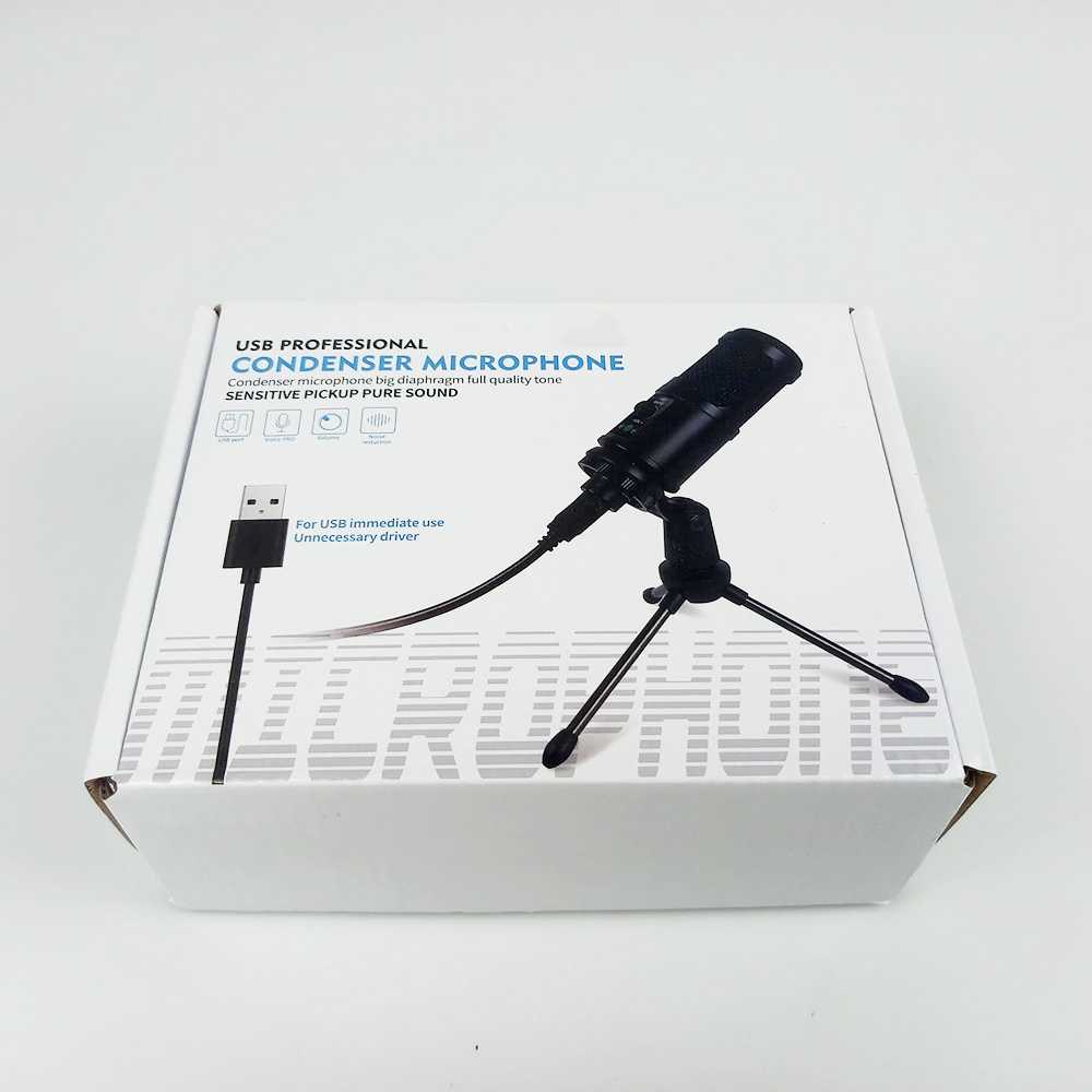 Marsnaska Microphone Condenser USB DJ Live Recording with Stand - BM-65