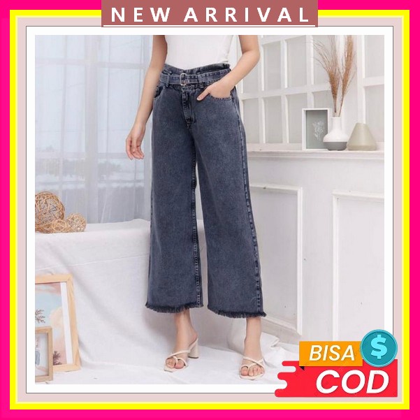 Celana Jeans Wanita Athena Sobek Tidak Tembus Bahan Melar By Jeansline / Jeans Hw Robek / Jeans 7/9 