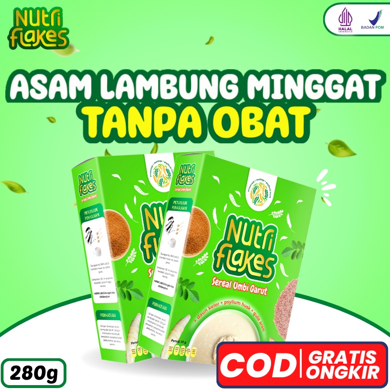 NUTRIFLAKES - SEREAL BERBAHAN UMBI GARUT UNTUK PARA PENDERITA ASAM LAMBUNG 100% HERBAL ORI