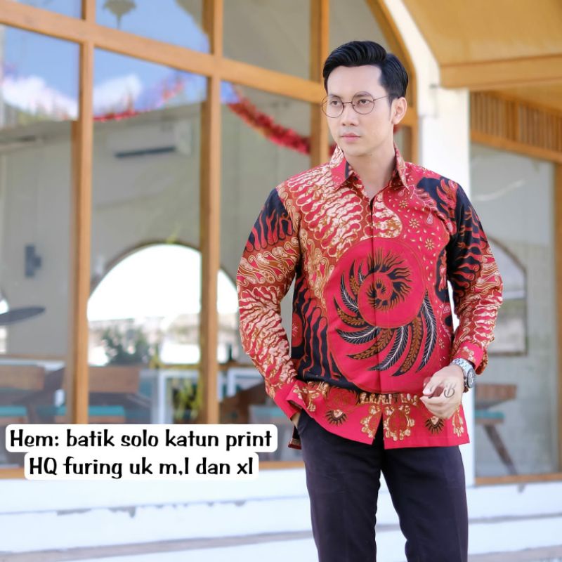 Kemeja Batik Pria Lengan Panjang Kekinian Terbaru FURING S M L XL XXL NH