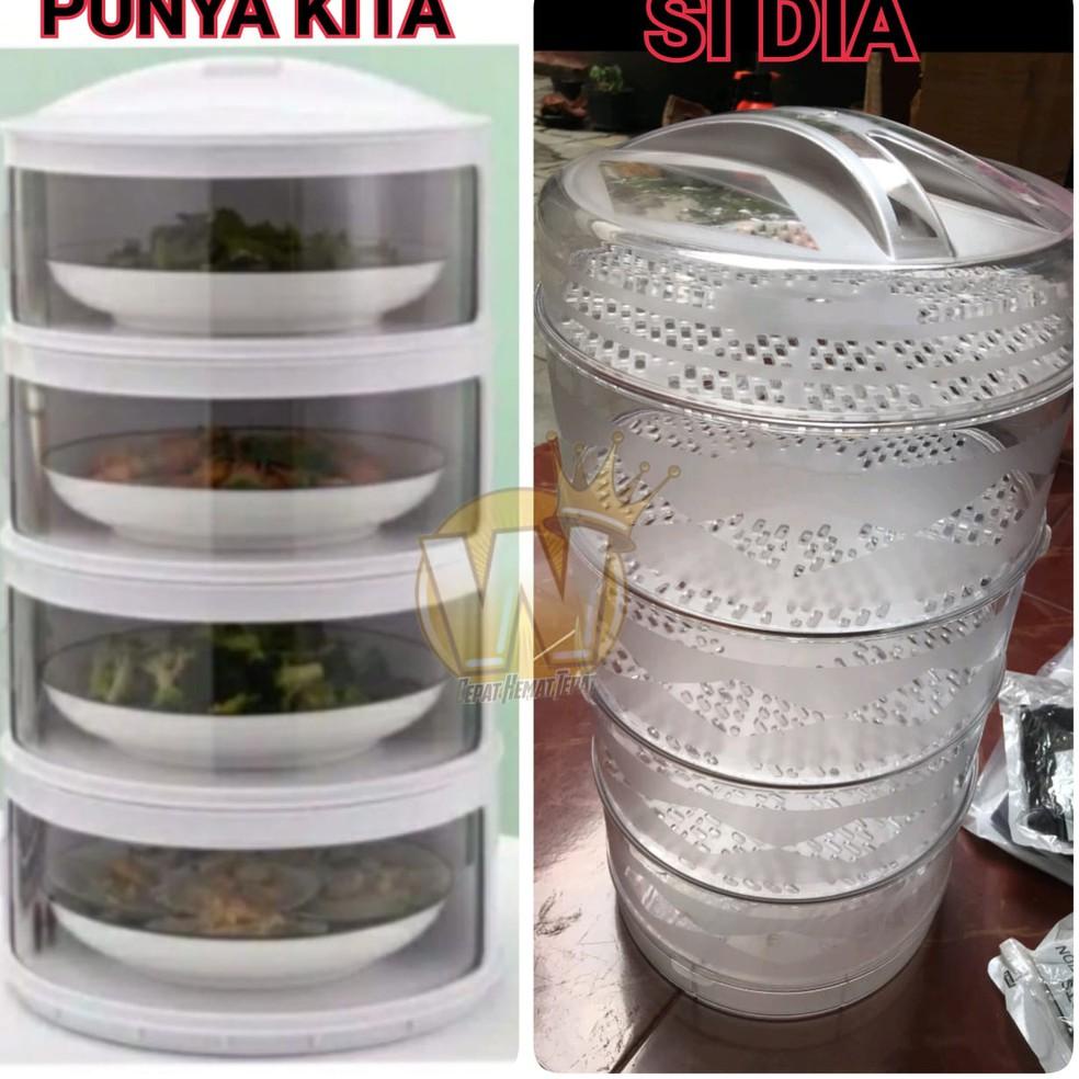 BJN.22De22ᶠ ‑ [ WARNA ] TUDUNG SAJI SUSUN 4  / RAK PENUTUP MAKANAN 4 SUSUN / WADAH PENUTUP MAKANAN