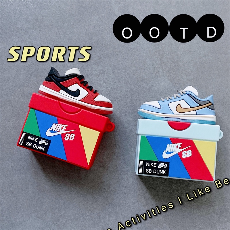 Trendy Pecinta Sepatu AJ Airpods Case Kompatibel Untuk Airpods1 /2 /3/pro Bluetooth Earphone Nirkabel Lembut Silikon Penutup Pelindung
