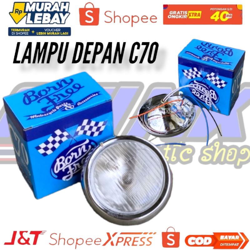 Lampu depan c70 standart reflektor / lampu depan honda C70 model standar ORI