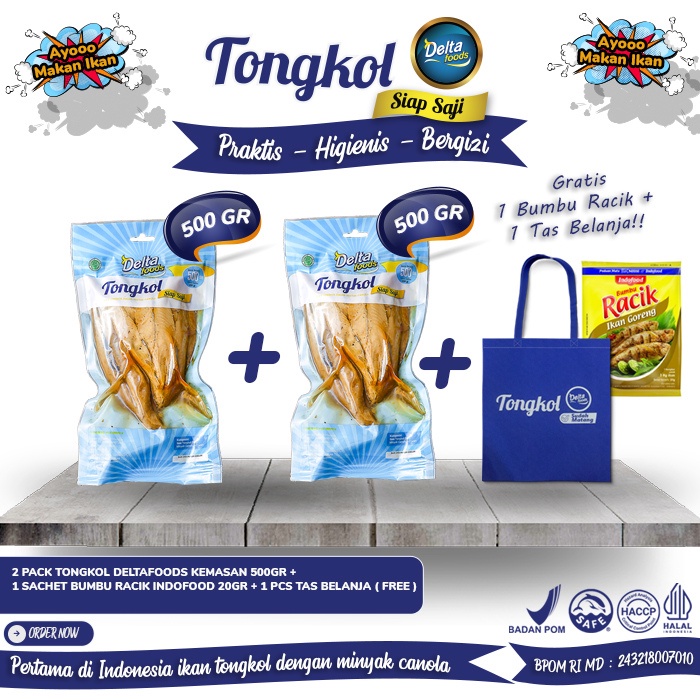 

DeltaFoods - Ikan Tongkol Siap Saji 500gram Bundling 2 free Totebag + Bumbu racik